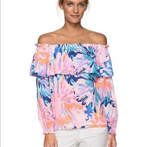 Lilly Pulitzer Dee Top Off the Shoulder Size Small